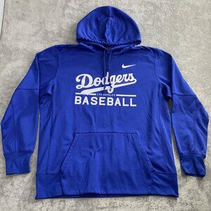 Nike Hoodie Mens XL Los Angeles Dodgers Baseball Sweatshirt Blue MLB Athleisure
